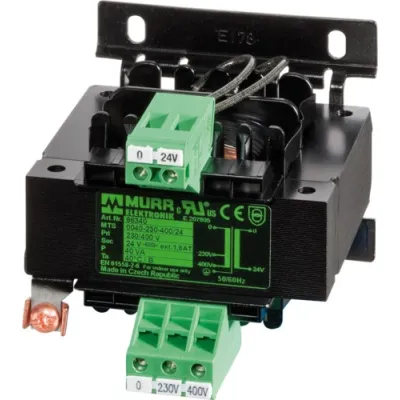 Murrelektronik Sicherheitstransformator 86341 | MTS Einphasen-Trafo 63VA | 230/400V | 24V | Schienenmontage