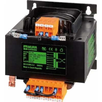 Murrelektronik Trenntransformator 86152 | 1600VA | Eingang 208-550V AC | Ausgang 2x115V | kurzschlussfest | IP00