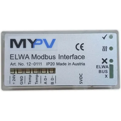 MYPV Modbus Interface für ELWA 12-0111 | Schnittstelle Photovoltaik | inkl. Temperatursensor 2m | 5V Netzteil
