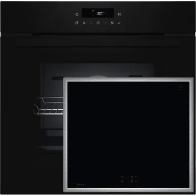 NEFF Backofen-Set BTX46PIB0 | Einbau-Backofen 71l Pyrolyse | Induktionskochfeld 60cm | AirFry | Schwarz-Edelstahl