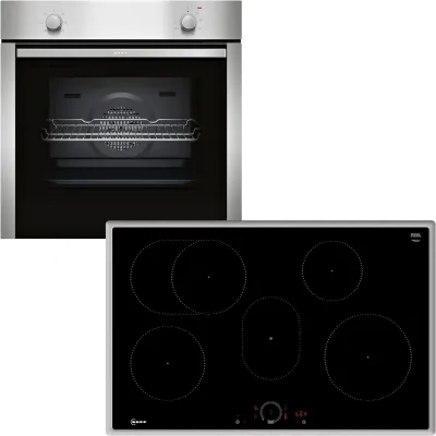 Neff Backofen-Set BX18I B1DCA0AN0+T58SHF1L0 | Induktionskochfeld 80cm | CircoTherm | 71l | Home Connect | Edelstahl