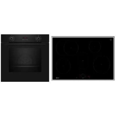 Neff Backofen-Set BX48PIB | Einbau | Induktion | 80 cm Kochfeld | Pyrolyse | CircoTherm | Home Connect
