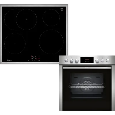 NEFF Einbauherd-Set EDX4I0 | Induktion | 60cm | Edelstahl | A+ | CircoTherm | EasyClean | Bräterzone
