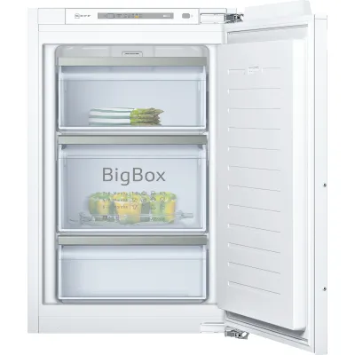 Neff Einbau-Gefrierschrank GI1216DE0 | 96 L | LowFrost | BigBox | 88 cm Nische | EEK E | leise 36 dB | Festtürmontage