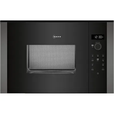 NEFF Einbau-Mikrowelle HLAWD23G0 | 800 Watt | 20 l Garraum | 5 Leistungsstufen | 7 Programme | Edelstahl | Graphite Grey