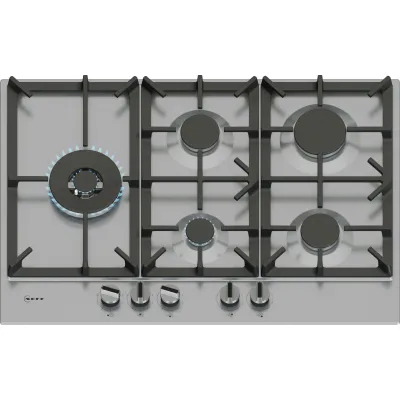 Neff Gas-Kochfeld T27CIS8N0 | 75 cm | 5 Brenner | FlameSelect | Dual Wok-Brenner | Edelstahl | autark | Gusseisen