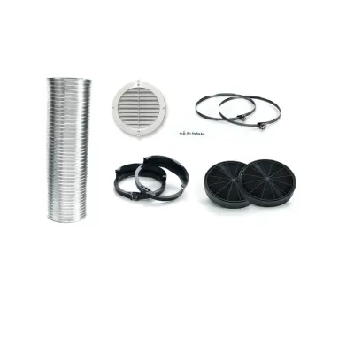 Neff Starterset Z5135X3 für Umluftbetrieb Dunstabzugshaube | inkl. 2 Aktivkohlefilter | Flexschlauch Ø150mm | Aluminium