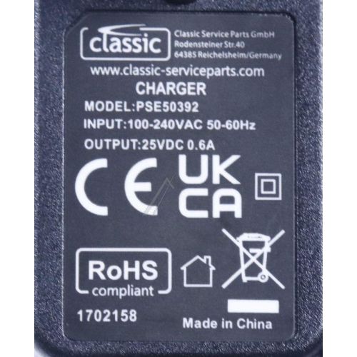 Bild: Netzadapter für Delonghi Staubsauger Classic PSE50392EU 25V/0,6A