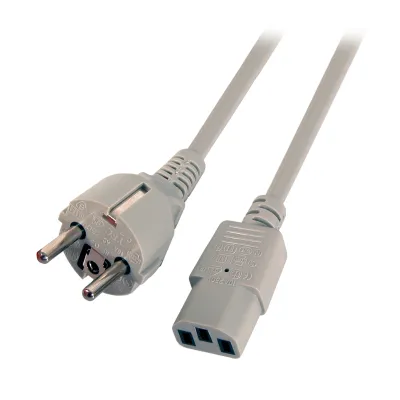 EFB Netzanschlussleitung EK508.3 | Netzkabel Schuko auf IEC C13 | 3m | 3x1mm² | 10A/250V | PVC | Grau