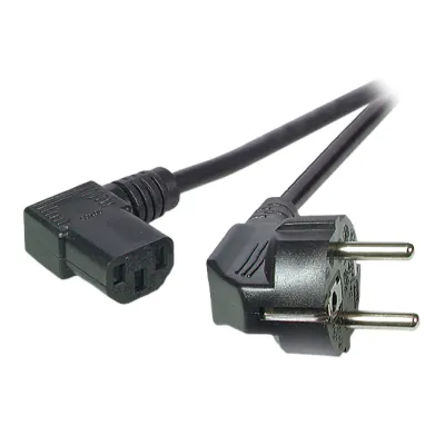 EFB Netzanschlussleitung EK535.3 | Netzkabel Schuko auf C13 90° | 3m | 3x1mm² | 10A | PVC | schwarz