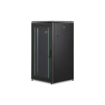 DIGITUS Netzwerkschrank DN-19 22U-6/6-B-1 | 19 Zoll Rack 22HE | 1164x600x600 mm | Glastür | 1200 kg | schwarz