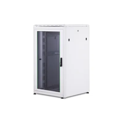 DIGITUS Netzwerkschrank Unique DN-19 26U-8/8-1 | 26HE | 1342x800x800 mm | 19 Zoll | 1200 kg | Glasfront | grau RAL 7035