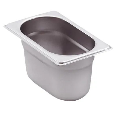 NEUMÄRKER GN-Behälter 1/9 100 mm tief 00-00188 | Edelstahl | 1 Liter Inhalt | 176x108x100 mm | leicht | Küche