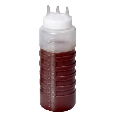 Neumärker 1 Liter Flasche für Schoko-Creme Wärmer 06-40811-00 | Ersatzflasche | mit 3 Ausgießern | Polyethylen | 0,3 kg