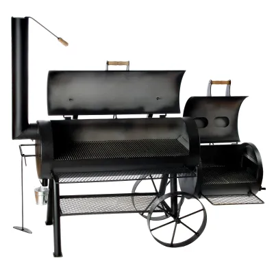 Neumärker Barbecue Grill 20 Zoll Longhorn 00-71500 | Stahlrohr | Holzfeuerung | Edelstahlroste | Thermometer