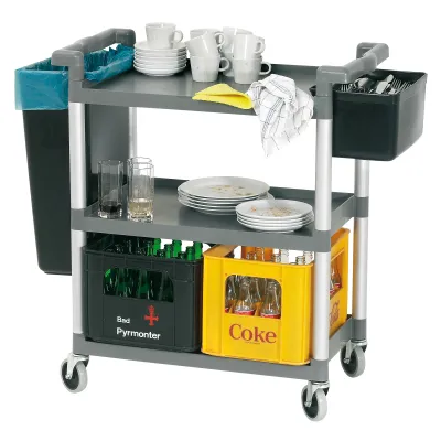 Neumärker Abräumbehälter-Set für Adjutant Transportwagen 01-70451 | Abfallbehälter 30L | Besteckbehälter 9L