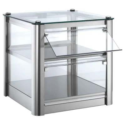 Neumärker Backwarenvitrine Cube 2 Neutral | Bäckereivitrine Selbstbedienung | Edelstahl & Glas | 370x370x390 mm | 9 kg