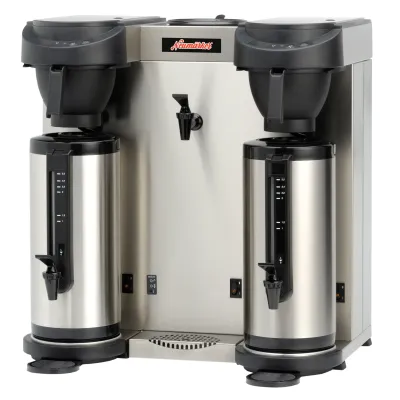 Neumärker Doppel-Filterkaffeemaschine Bistro | Gewerbe Kaffeemaschine | 2x 2,4L Thermobehälter | Edelstahl | 36L/h