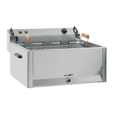 Neumärker Elektro-Backwarenfritteuse 16L 00-00144 | Edelstahl | 400V | 9kW | Kaltzonenfritteuse | 50-190°C | Stahlnetzkorb