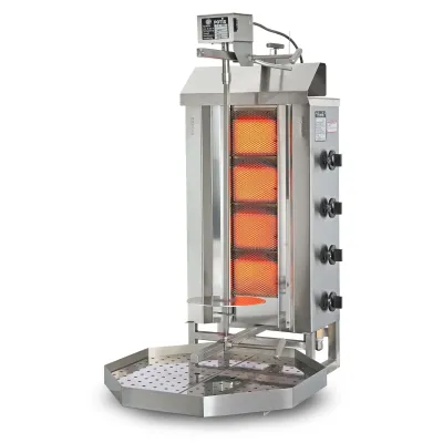 Neumärker Gas Gyrosgrill G2 | Infrarot-Keramikbrenner | Edelstahl | 7 kW | bis 30 kg Fleisch | 500x650x920 mm