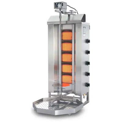 Neumärker Gas Gyrosgrill G3 | Infrarotbrenner | Edelstahl | 50 kg Fleisch | 8,75 kW | 550x770x1120 mm | Spieß