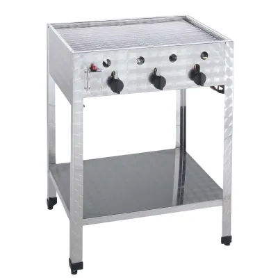 NEUMÄRKER Gas-Kombi-Standbräter 3 Brenner 00-50485 | Edelstahl | Piezo | 12 kW | 650x530x830 mm | Propan/Butan