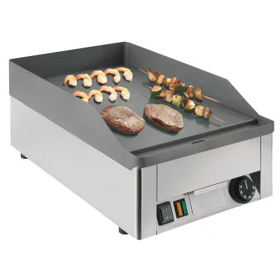 Neumärker Elektro Griddleplatte 00-80626 | 3 kW | Guss glatt | 320x480 mm | Edelstahl | Thermostat | Fettwanne