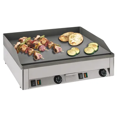 Neumärker Elektro Griddleplatte 00-80627 | 2 regelbare Zonen | Edelstahl | glatte Fläche 650x480 mm | 6 kW