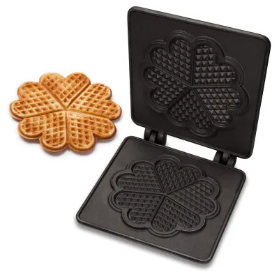 Neumärker Wechselplatten Herzwaffel für Thermocook® | Große Bergische Waffel 210x210x13mm | Gusseisen | 10kg