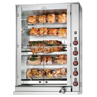 Neumärker Hähnchengrill E-20P-S5 05-71022 | 20 Hähnchen | Edelstahl | 400V | Fettablaufhahn | Temperaturregler