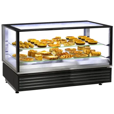 Bistro View Heiße Theke 120H | Warmhaltevitrine 3x 1/1 GN | LED | Panoramaglas | 20–90°C | 1185x650x735 mm | Edelstahl