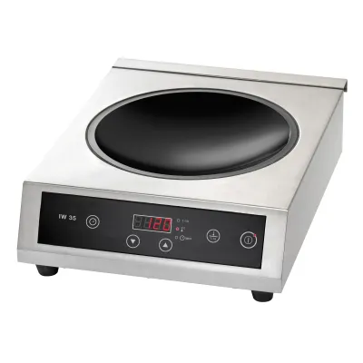 NEUMÄRKER Induktions-Wok IW 35 00-00126B | 3,5 kW | Edelstahl | Glaskeramik-Glas | 26 cm | Touch-Control | 10 Stufen | Timer