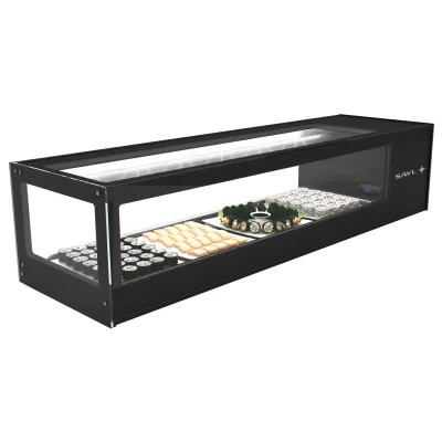 Neumärker Kühlschrankvitrine Logic Sushi 6 05-70560 | 6x 1/3 GN | 0-4°C | LED | Edelstahl | 132x38x30 cm