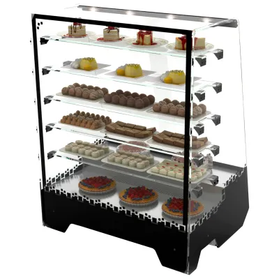 Neumärker Kühlvitrine Tower 05-70540 | Umluftkühlung +4°C bis +8°C | 3 Glasablagen | LED | 710x535x895 mm