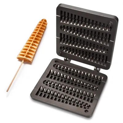 Neumärker Lolly-Waffel Wechselplatten Aluminium für Thermocook® 31-40759-01 | Waffeleisen Einsatz | 4 Stück | Antihaft