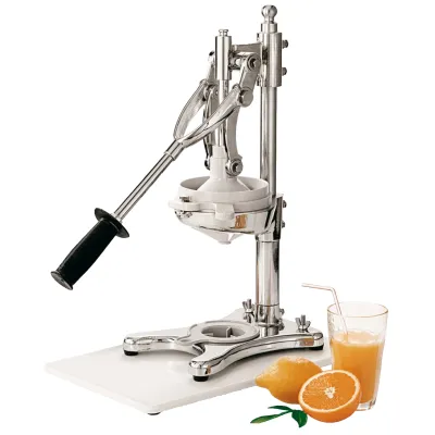 Neumärker Orangenpresse 05-90107 | Profi Saftpresse verchromt mit Scharnierdrucksystem, silber