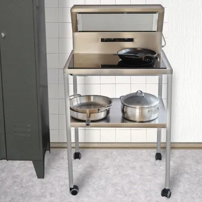 Neumärker Mobile Abzugshaube 00-30602 | Umluft Dunstabzug | Edelstahl | 2 Stufen | Aktivkohlefilter | 600x215x370mm