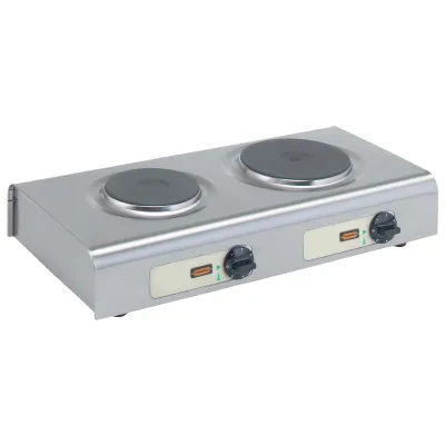 Neumärker Doppelkochplatte 16-00115 | 2 Kochfelder Ø 145 & 180 mm | Edelstahlgehäuse | 2,5 kW | Höhenverstellbare Füße