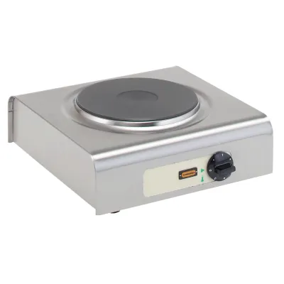 Neumärker Einzelkochplatte 16-00108 | Gussheizplatte Ø 220 mm | Edelstahl | 2 kW | Stufenschalter | verstellbare Füße