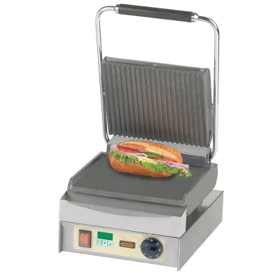 Neumärker Panini Grill 11-80411DT | Kontaktgrill Grauguss | Digitaltimer | 250x230mm | 230V | 2,5kW