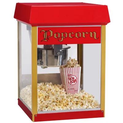 NEUMÄRKER Popcornmaschine Fun Pop 4 Oz 00-51534 | Profi Popcorn Maker Edelstahl | 115g | Bodenheizung | Rot