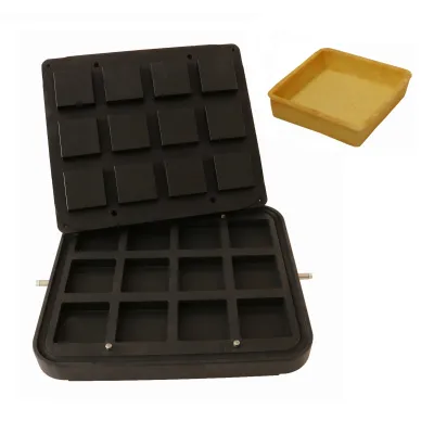 Neumärker Quadrat Wechselplatten 12 Mulden | Backplatte für Tartlet-Basisgerät | Aluminium antihaft | 72x72 mm