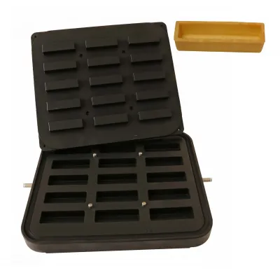 Neumärker Wechselplatte Rechteck für Tartlet-Basisgerät | 15 Mulden 90x30 mm | antihaftbeschichtetes Aluminium | 11 kg