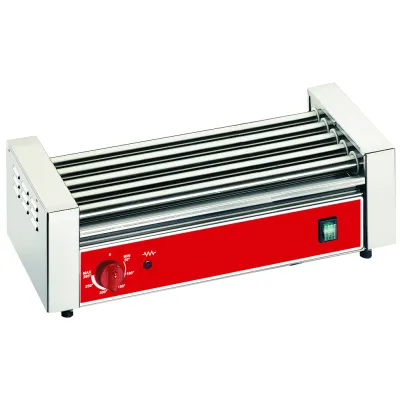 Neumärker Rollengrill RG5 05-50828 | Hot-Dog-Grill | 5 Edelstahlrollen | 560x230x180mm | 0,9 kW 230V | Fettauffangwanne