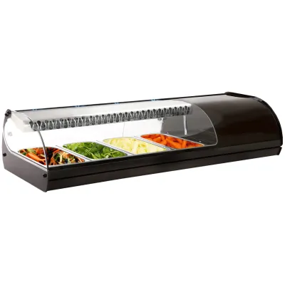 Neumärker Sushi Kühlvitrine 05-70504BK | Royal Cooling | 4x GN 1/3 | Kompressor rechts | LED | 1085mm