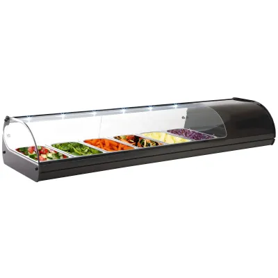 Neumärker Kühlvitrine Royal Cooling Tapas 6 05-70501BK | 6x GN 1/3 | LED | statisch | 1438x395x245mm