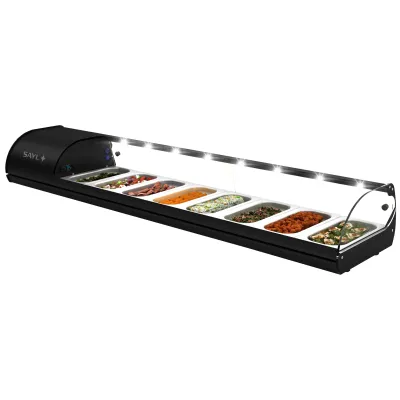 Neumärker Kühlaufsatzvitrine Royal Cooling Tapas 8 | statische Kühlung | 8x GN 1/3 | LED | Schiebetüren