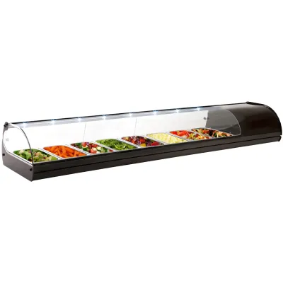Neumärker Kühltisch Royal Cooling Tapas 8 05-70502BK | 8x GN 1/3 | statische Kühlung | LED | 1788x395x245 mm