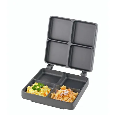 Neumärker Rührei-Wechselplatten für Thermocook® 31-40757-01 | 4 Backformen | Aluminiumguss Antihaft | 130x130x50 mm | 4,8 kg