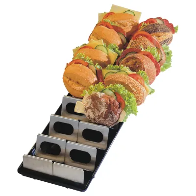 Neumärker Snackwelle I 10-51169 | Brötchenhalter für 7 Brötchen | Edelstahl | 560x85x50 mm | ohne Tablett | Silber